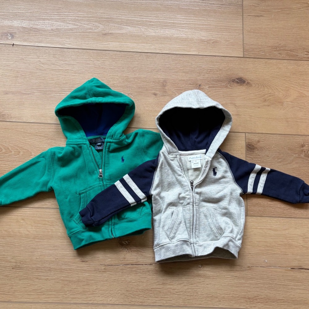 Polo Ralph Lauren Boys‎ 9 months Hoodie Bundle Zip Up Sweatshirt Set